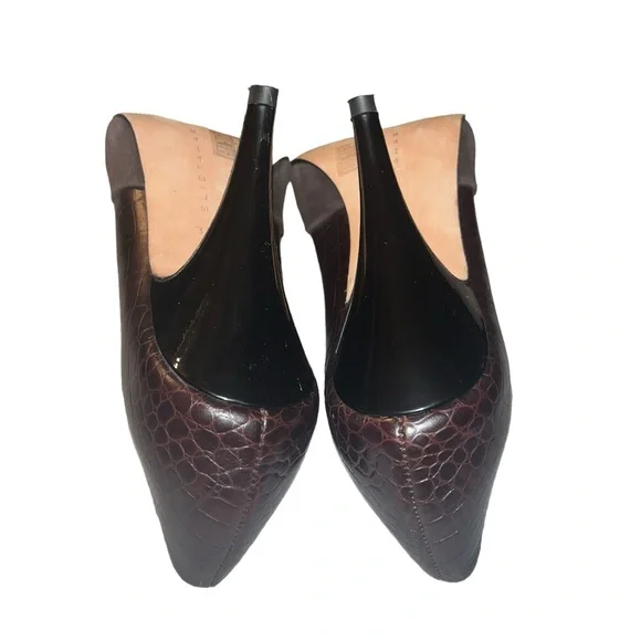 Elie Tahari Leather Suede Brown Colorblock Pumps Size 7 (37.5) - Picture 6 of 6